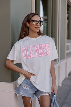 OLE MISS REBELS GAMEDAY ERA OVERSIZED CREWNECK TEE