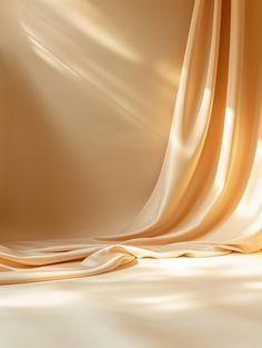 an image of a beige curtain with light coming in from the top and below it