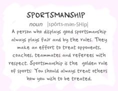 a poem written in black and white on a pink background with the words sportsmanship