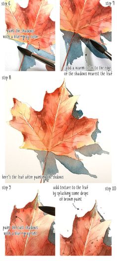 how to paint an autumn leaf with watercolors step by step instructions for beginners