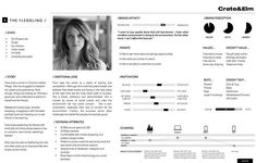 a black and white resume with an image of a woman's face on it