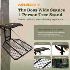 the boss wide stance 1 - person tree stand is available in multiple sizes and colors