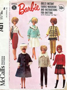 the pattern for barbie doll clothes is in very good condition