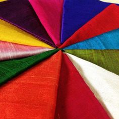 a colorful umbrella with many different colors on it