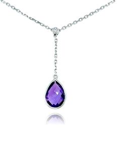 "This elegant Amethyst teardrop necklace is beautiful to wear everyday. The Amethyst is bezel set in 14 karat white gold with a brilliant cut diamond in the center for a beautiful accent. The chain is adjustable from 16-18\". This necklace is brand new with detailed tags attached and comes in a beautiful box ready for the perfect gift. 14kt gold: 2.75 gms Amethyst:     1.66 cts Diamond: 0.04 ct, 1 brilliant cut round Retail Value: $1150 Free shipping! Usually ships within 1-2 business days!" Garnet Heart, Teardrop Necklace, Amethyst Necklace, Adjustable Necklace, Red Garnet, 14kt Gold, Brilliant Cut Diamond, Jewelry Necklace Pendant, Heart Shapes