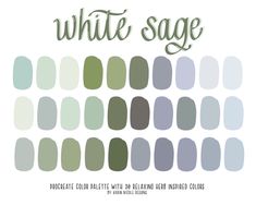 the white sage color palette is shown