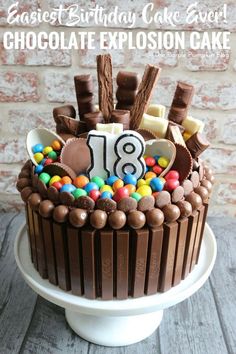 a chocolate cake with candy and candies in it