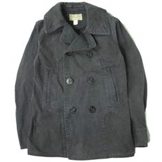 RRL COTTON CANVAS P-COAT S Navy Double RL Peacoat outer Description Description It is COTTON CANVAS P-COAT made by RRL. 8BUTTON STYLE P coat that adopted a sturdy canvas with sulfur die applied to navy. The canvas creates a wash, fade and burnt feel, and has a unique presence as if it had been worn for decades. The details are the same as that of the U.S. military, with a 4-hole anchor button, a large lapel that fits comfortably in the neck, a slash pocket on the body, a throat tab on the back o Winter Cotton Outerwear With Double Button Closure, Winter Double-breasted Cotton Pea Coat, Vintage Double-breasted Pea Coat With Pockets, Vintage Long Sleeve Double-breasted Outerwear, Winter Cotton Outerwear With Double-breasted Button, Casual Cotton Double-breasted Pea Coat, Double-breasted Cotton Outerwear With Double Button Closure, Cotton Long Coat With Double Button Closure, Double-breasted Cotton Outerwear With Buttons