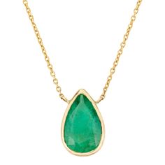 This exquisite necklace features a pear-cut emerald teardrop, elegantly suspended from a delicate chain. The vibrant green gemstone is carefully faceted to catch the light, creating a stunning focal point. Perfect for adding a touch of elegance to any outfit, this necklace embodies timeless beauty and refined sophistication. Emerald enhances the intellectual capacity. Designed with a pear cut emerald set in bezel settings making a chain of the necklace to make you stand out of the crowd. This is a perfect Grandma Gift, Bridal Shower Gift, Mom Gift, Gift For Sister, Mother Daughter Gift, Bride To Be Gift, Bridesmaid Gift, Anniversary Gift, Friendsgiving Gift, Engagement Gift, Wedding Gift, Mother's Day Gift or any Holiday Gift for Mother, Sister, Daughter, Grandma, Fiancé, Girlfriend, Valen Formal Teardrop Necklace With May Birthstone, Formal Teardrop Necklace For May Birthstone, Elegant Emerald Teardrop Pendant Necklace, Fine Jewelry Green Pear-shaped Necklace, Fine Jewelry Green Pear-shaped Necklaces, Elegant Emerald Teardrop Necklace, Green Pear-shaped Fine Jewelry Necklaces, Green Pear-shaped Fine Jewelry Necklace, Elegant Green Pear-shaped Necklace