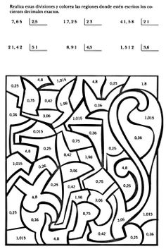 a coloring page with numbers in the middle and one on top of it, as well as