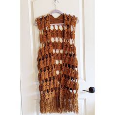 Do you love boho style? If so this vest is for you white and spring colors with fringe. ~~Measurements~~ 40 inches long (including fringe) ~~Size~~ S/M Please feel free to message me for custom colors and sizes. I love to crochet. Bohemian Crochet Fringe Top For Festival, Bohemian Crochet Top With Fringe For Festivals, Sleeveless Crochet Top With Crochet Trim For Fall, Fall Sleeveless Crochet Top With Crochet Trim, Bohemian Crochet Top With Fringe, Bohemian Vest With Crochet Trim For Spring, Spring Bohemian Crochet Top With Macrame, Fitted Bohemian Crochet Top For Fall, Bohemian Crochet Top