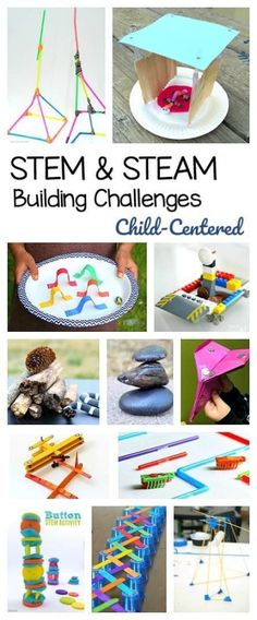 Over 25 STEM and STEAM Building and Design Challenges for kids! All child-centered and hands-on: such a fun and easy way to explore science technology engineering and math!  #stem #steam #scienceforkids #science #ngss #engineering #stemchallenge #education #science #science #and #technology Stem Challenges For Kids, Printable Challenge, Challenges For Kids, Homeschool Stem, Stem Building, Steam Challenges, Preschool Stem, Steam Projects