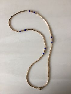 This collectible gold with blue enamel beads necklace is in excellent condition. This jewelry piece would make a great addition to someone's collection or a gift. Enamel Beads, Beads Necklace, Antique Gold, Gold Chain, Gold Chains, Jewelry Pieces, Jewelry Necklace Pendant, Beaded Necklace, Jewelry Necklaces