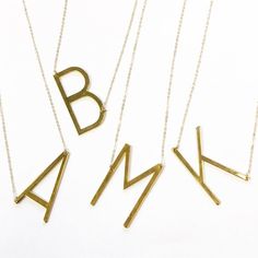 Letter Necklace in silver or gold, our large initial necklace is a modern twist on the classic design, a must have. This letter necklace is great for everyday wear or layering. Choose your favorite letter! Available in gold and silver options. _______________________________________ D E Necklaces Long, Sideways Initial Necklace, Diamond Bar Necklace, Dainty Diamond Necklace, Hand Stamped Necklace, Necklace Initial, Jewelry Personalized, Crescent Moon Necklace, Initial Jewelry