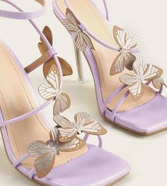 Butterfly Purple High Heels sold by KOSMUISHOE on Storenvy Purple High Heels, Butterfly Heels, Purple Pumps, Butterfly Sandals, Purple Sandals, Crystal Heels, Square Toe Sandals, Purple Shoes, Super High Heels