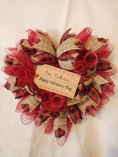 a happy valentine's day burlock wreath