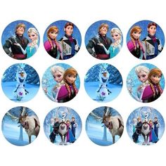 the frozen princess and her friends are depicted in this image