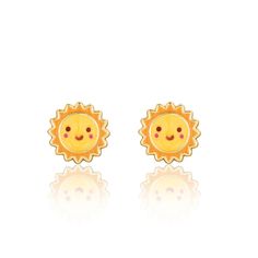 Girl Nation Cutie Stud Earrings - Sunny Day Earrings For Kids, A Ray Of Sunshine, Bow Headband Hairstyles, Surgical Steel Earrings, Earring Collection, Kids Earrings, Tiny Treasures, Enamel Earrings, Bring Happiness