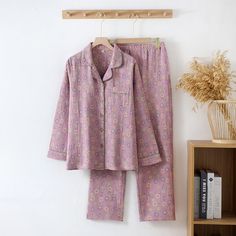 Crafted from premium pure cotton with gauze, this pajama set offers a natural, soft, lightweight, and breathable feel, ensuring you stay cool in the heat and warm in the cold. It is adorned with blossom flowers and has a unique and elegant charm that enhances its vitality and appeal.Please ensure the size is suitable before placing your order, as it runs small.Product ID: OK7518Care: This pajama is machine washable and dryable. Please wash at a low temperature and avoid bleaching.Materials: Pure Cotton Long Sleeve Sleepwear For Spring, Cotton Sleepwear Matching Set For Home, Spring Cotton Sleepwear For Home, Cotton Matching Set Sleepwear For Home, Cotton Matching Set For Relaxation, Spring Cotton Daywear Sets, Spring Cotton Sets For Daywear, Spring Matching Set Sleepwear For Home, Cotton Sleepwear Long Pants For Spring