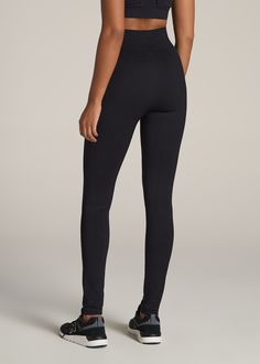 About Our Extra-Long Women’s Leggings These tall leggings will help you take your workout to the next level. Finding leggings that are long enough can be a struggle, which is why we set out to design leggings for tall women between 5’9” and 6’6”. All of our legging styles have extra-long inseams that will go all the way to your ankles and this pair is no exception. They’re super long and are designed to help you maximize your sweat sesh, made of a four-way stretch material that moves better in e Stretch Seamless Leggings, High Stretch Legwear For Workout, Seamless Elastane Leggings For Pilates, Stretch Seamless Leggings Made Of Elastane, High Stretch Workout Legwear, Versatile High Stretch Black Leggings, Seamless Tight Leggings For Pilates, Seamless Leggings For Loungewear, Tight Workout Legwear