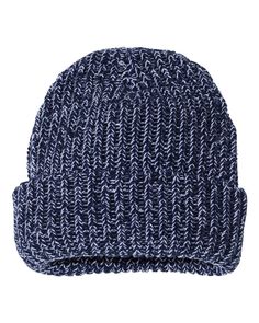 12" Chunky Knit Cuffed Beanie - NAVY/ WHITE - ONE SIZE | Sportsman 12" Chunky Cuffed Beanie Hat in Navy Blue/White | Acrylic Chunky Beanie, Chunky Knit Hat, Cuffed Beanie, Holiday Sweatshirt, Knit Cap, Knit Cuff, Black Charcoal, Knit Beanie, Navy White