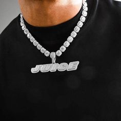 Gold Presidents Pendant White Gold / 18" 4mm Rope Chain / 2-Letters Custom 2 Layer New York Name Necklace Dripping Jewelry, New York Font, Diamond Chains, Mens Chain, Hip Hop Chains, Urban Jewelry, Picture Necklace, Picture Pendant, Keep It Cool