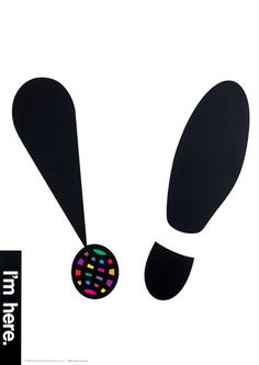 an image of a pair of black spatulas with colored dots on them and the words i'm here