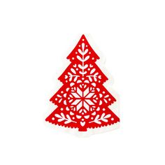 a paper cut christmas tree with snowflakes on it