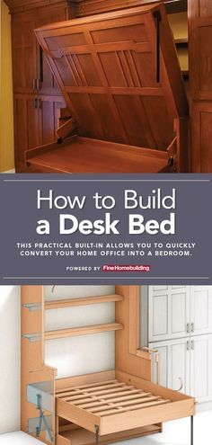 the cover of how to build a desk bed