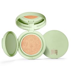 A brightening colour correcting tint to use all over the face for a superbly natural finish. The cushion compact makes it easy to use for fool-proof application. The sheer, buildable formula is subtly light reflecting, awakens and enlivens the complexion and imparts a demi-matte, skin-like-but-fresher finish. HOW TO: Use all over face to enliven complexion and diffuse away discoloration, focusing on areas that need brightening. Use under foundation or solo to even-out skintone. Blending puff inc Pixie Makeup, Hydrating Makeup, Hello Glow, Glow Tonic, Pixi Beauty, 2024 Wishlist, Neutral Eyeshadow Palette, Cushion Foundation, Kabuki Brush