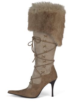 VERBIER-F YYH Beige Combo 6 Pink Platform Heels, Fur Heels, Pretty Shoes Sneakers, Cute Shoes Heels, Winter Inspo, Closed Toe Sandals, Leather Heeled Boots, Swag Shoes, Fur Boots