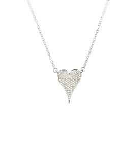 Do you want to feel the sparkle and joy of love? Look no further than the Amara Heart Diamond necklace – your new favorite piece of jewelry! This brilliant necklace features a heart-shaped cubic zirconia with a gorgeous shiny finish. The diamond-like beauty of this necklace is sure to make heads turn! Plus, its rhodium-plated or gold-plated 16" plain chain with a 2" extender provides flexibility should you want to layer it with other necklaces. Experience its beautiful sparkles for yourself and White Diamond Necklace With Heart Charm And Pendant, White Diamond Necklace With Heart Pendant And Charm, White Diamond Necklace With Heart Charm, Sterling Silver Heart Necklace For Party, Heart-shaped White Gold Necklace With Sparkling Stones, Dazzling Heart Pendant Diamond Necklace For Valentine's Day, Crystal Heart Charm Necklace For Anniversary, Valentine's Day Sparkling Cubic Zirconia Necklaces, Valentine's Day Sparkling Cubic Zirconia Necklace