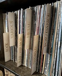 there are many records on the shelf