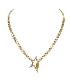 Bold Star Lock Necklace Gold - LAURA CANTU JEWELRY US Star-shaped Metal Necklaces For Gifts, Star-shaped Metal Necklaces As Gift, Star-shaped Metal Necklace As Gift, Star-shaped Metal Necklace Gift, Star Shaped Metal Jewelry With Star Charm, Metal Star Charm Jewelry, Star-shaped Metal Jewelry With Adjustable Chain, Adjustable Star-shaped Metal Jewelry, Gold Star-shaped Jewelry With Adjustable Chain