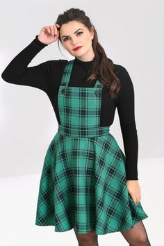 Brittany Green Plaid Pinafore Dress – Pink House Boutique Alternative Dress, Attitude Clothing, Everyday Clothing, Pinafore Dress, Winter Clothing, Vintage Plaid, Dresses Uk, Green Plaid, Clothing Ideas