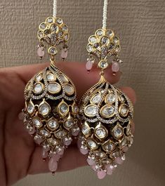 Polki kundan mint jhumki earrings with ear chain,kundan jhumki, kundan Earrings,golden polish jhumki,Bridal Earrings,Engagement Earrings Polki jhumki earrings with best quality.  Can be match with sari, suit, lehenga. Polki kundan mint jhumki earrings with ear chain,kundan jhumki, kundan Earrings,golden polish jhumki,Bridal Earrings,Engagement Earrings Earrings With Ear Chain, Suit Lehenga, Asian Bridal Makeup, Ear Chain, Earrings Golden, Engagement Earrings, Jhumki Earrings, Asian Bridal, Kundan Earrings