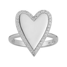 Adorned with cubic zirconia, this heart ring by Sunkissed Sterling is a lovely addition to your jewelry collection. Adorned with cubic zirconia, this heart ring by Sunkissed Sterling is a lovely addition to your jewelry collection. Metal: sterling silver Packaging: pouch Plating: rhodium, 14k gold Width: 0.18 in Finish: polishedSTONE DETAILS Stone type: cubic zirconia Shape: round Setting: prong Gemstones may have been treated to enhance their appearance. Special care may be required. Please vis Packaging Pouch, Silver Packaging, Stackable Rings, Gender Female, Heart Ring, Cubic Zirconia, Jewelry Collection, Age Group, Silver Tone