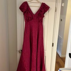 Brand New With Tags From Anthropologie Brand Hutch. Beautiful Gown With Sparkling Details And Fluttery Sleeves. Back Zip. Size 6. Anthropologie Brands, Pink Gowns, Beautiful Gowns, Hutch, Anthropologie, Maxi Dress, Size 6, Womens Dresses, Brand New