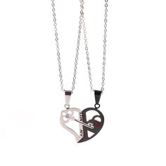 2 Piece Set Fashion Best Friend Couple Pendant Necklace Broken Heart Women Men Gift Friendship Jewelry Korea Key Locket NecklaceModel Number:1005002032195207 Pendant Size: 39*31mm Color: 3 colors Pattern: Heart Occasion: Everyday,Party,Wedding,Birthday,etc Packing: 1 Pair(2pcs) Couples' Heart Charm Jewelry For Valentine's Day, Couples' Heart Shaped Stainless Steel Jewelry, Couples' Stainless Steel Heart Jewelry, Valentine's Day Couples Jewelry With Heart Charm, Couples' Stainless Steel Heart-shaped Jewelry, Couples' Valentine's Day Jewelry With Heart Charm, Valentine's Day Jewelry With Heart Charm, Couples White Jewelry For Valentine's Day, White Couples Jewelry For Valentine's Day