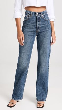 Levi's Ribcage Full Length Jeans | Shopbop Levis Ribcage Straight, Levi's Ribcage, Full Length Jeans, Ribcage Jeans, Levis Outfit, Levis Ribcage, Coastal Granddaughter, Valley View, Vintage Crewneck