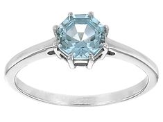 1.12ct Ferris Wheel Cut Glacier Topaz™ Rhodium Over Sterling Silver Solitaire Ring. Measures approximately 0.31"L x 0.26"W. Not sizeable. Diamond Cut Round Topaz Ring, Octagonal Blue Topaz Ring With Prong Setting, Sky Blue Topaz, Solitaire Ring, Ferris Wheel, Blue Topaz, Sky Blue, Blue Sky, Topaz