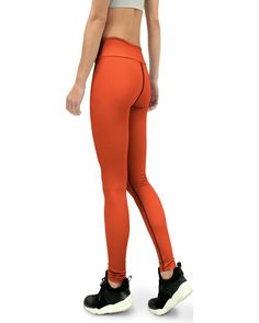 Softest high quality yoga pants you will ever wear. Made of 82% polyester and 18% spandex. These Solid Hot Orange Yoga Pants have a body-flattering fit that will make you feel super comfortable even during the most intense workouts. They come with a high waistband and are made from soft microfiber yarn. Squat Proof Elastane Tights For Athleisure, Squat Proof Micro-elastic Athleisure Leggings, Squat Proof Athleisure Elastane Tights, Squat Proof Elastane Leggings For Pilates, Squat Proof Athleisure Tights, Squat Proof Elastane Workout Tights, Squat Proof Workout Tights, Sporty Compression High-waisted Leggings, Sporty Compression High-cut Leggings