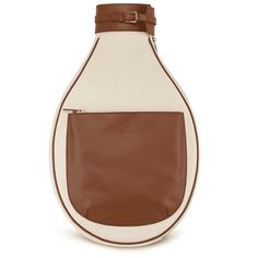 a brown and white bag on a white background