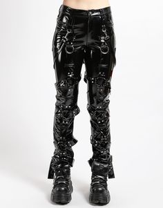 TRIPP NYC - THE HARNESS PANT PVC Villain Inspiration, Strap Pants, Denim Corset, Black Pvc, Metal Fashion, Tripp Nyc, Belted Pants, Futuristic Fashion, D Rings