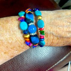 This Bracelet Is Brand New Never Worn, Except Trying On To Take Picture To Sell It. It Will Fit Any Size Wrist Due To Its Twist Band. New Bracelet, Twisted Band, Pink Turquoise, Silver Beads, Womens Jewelry Bracelets, Blue And Silver, Blue Gold, To Sell, Pink Purple