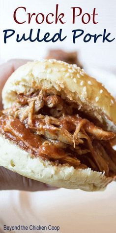 crock pot pulled pork sandwich on a bun