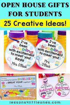 an open house gift for students with the words 25 creative ideas