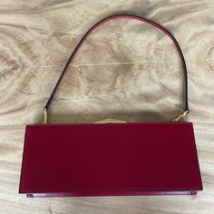 Nwt Jimmy Choo Leather Diamond Cocktail Clutch Bag H12cm X W29.5cm X D5cm Approx. Clasp Fastening Gold-Tone Hardware Interior Slip Pocket Made In Italy Detachable Strap Original Box And Dust Bag Included Evening Bags With Leather Lining, Evening Shoulder Bag With Leather Lining, Luxury Red Handheld Box Bag, Classic Red Box Bag For Shopping, Luxury Red Box Bag With Dust Bag, Luxury Red Box Bag For Office, Luxury Red Office Box Bag, Classic Top Handle Clutch For Shopping, High-end Red Satchel Box Bag