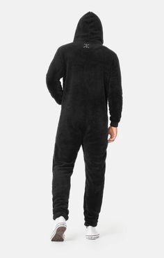 The Puppy Jumpsuit Black - Onepiece Black Winter Sleepwear For Lounging, Cozy Black Sleepwear For Lounging, Cozy Black Winter Sleepwear, Casual Black Onesie For Loungewear, Long Sleeve Black Jumpsuits And Rompers For Loungewear, Black Long Sleeve Jumpsuits For Loungewear, Casual Black Long Sleeve Onesie, Zip Puller, Jumpsuit Black