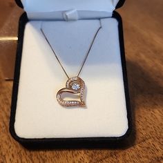 Kay's Jewelers 10k Rose Gold Hearts In Motion Heart Pendant 18" Chain Big Stone In The Center, Moves For Hearts In Motion, Adding Extra Shimmer Heart Is Lined With Small Stones New In Box Has Gold Gift Box Gorgeous Semi Precious Necklace, Diamond Choker Necklace, Gold Gift Boxes, Choker Collar Necklace, Gold Hearts, Diamond Choker, Kay Jewelers, Rose Gold Heart, Gold Gift